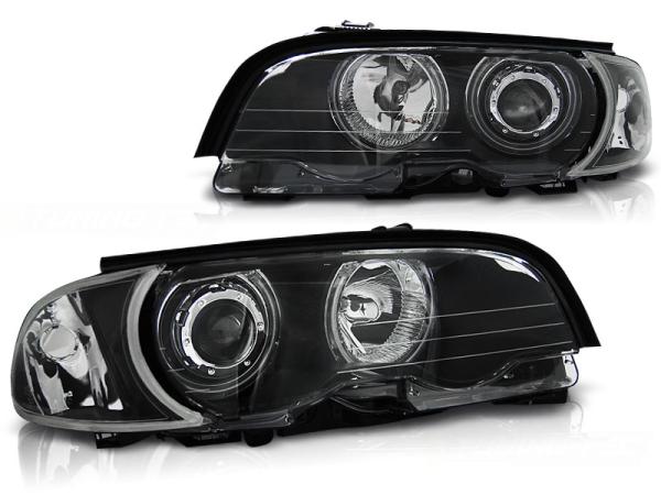Scheinwerfer CCFL Angel Eyes für BMW 3er E46 Coupe Cabrio Bj. 99-03 Schwarz